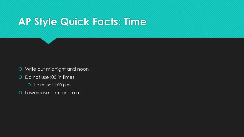 ap style quick facts time