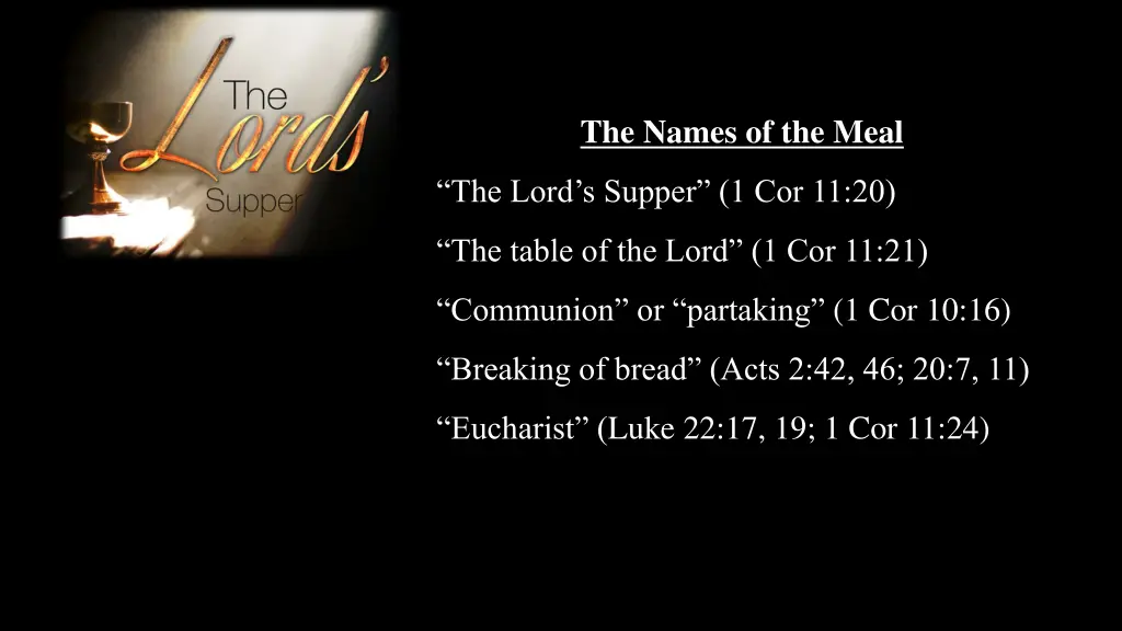 the names of the meal