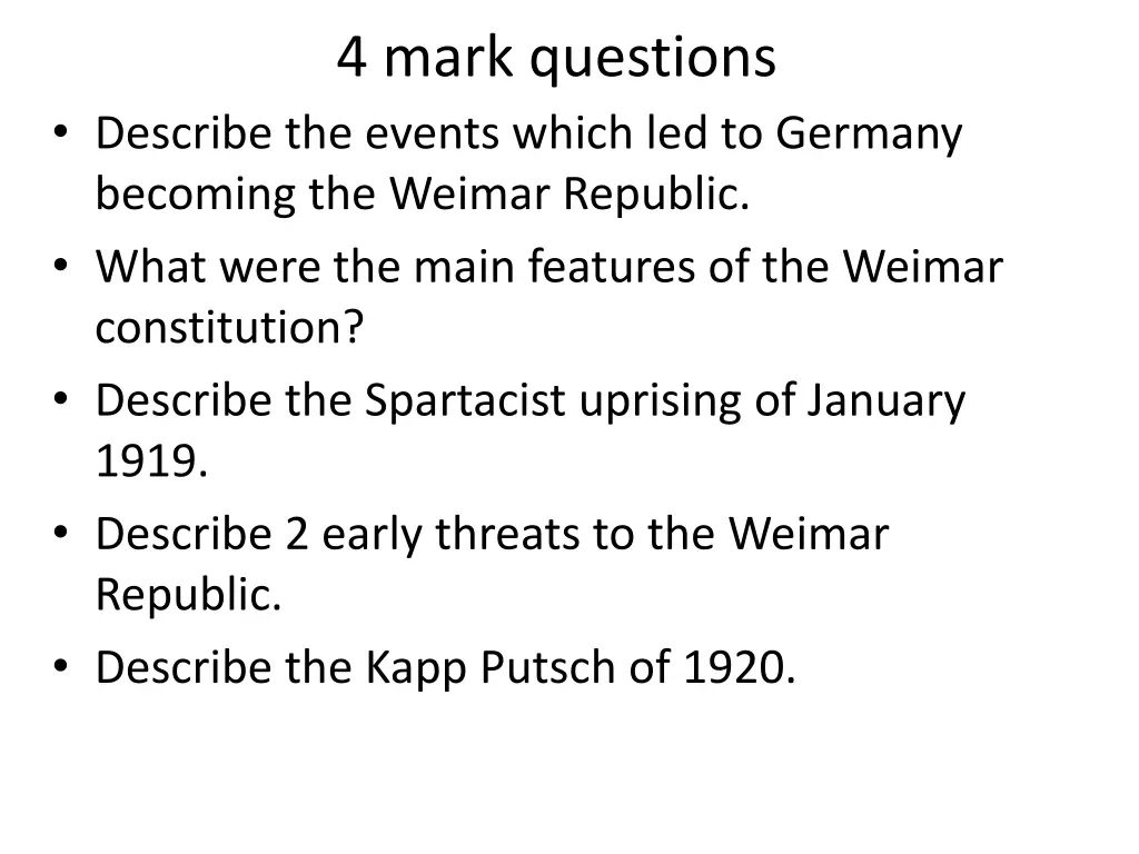 4 mark questions