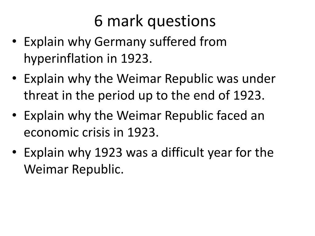 6 mark questions