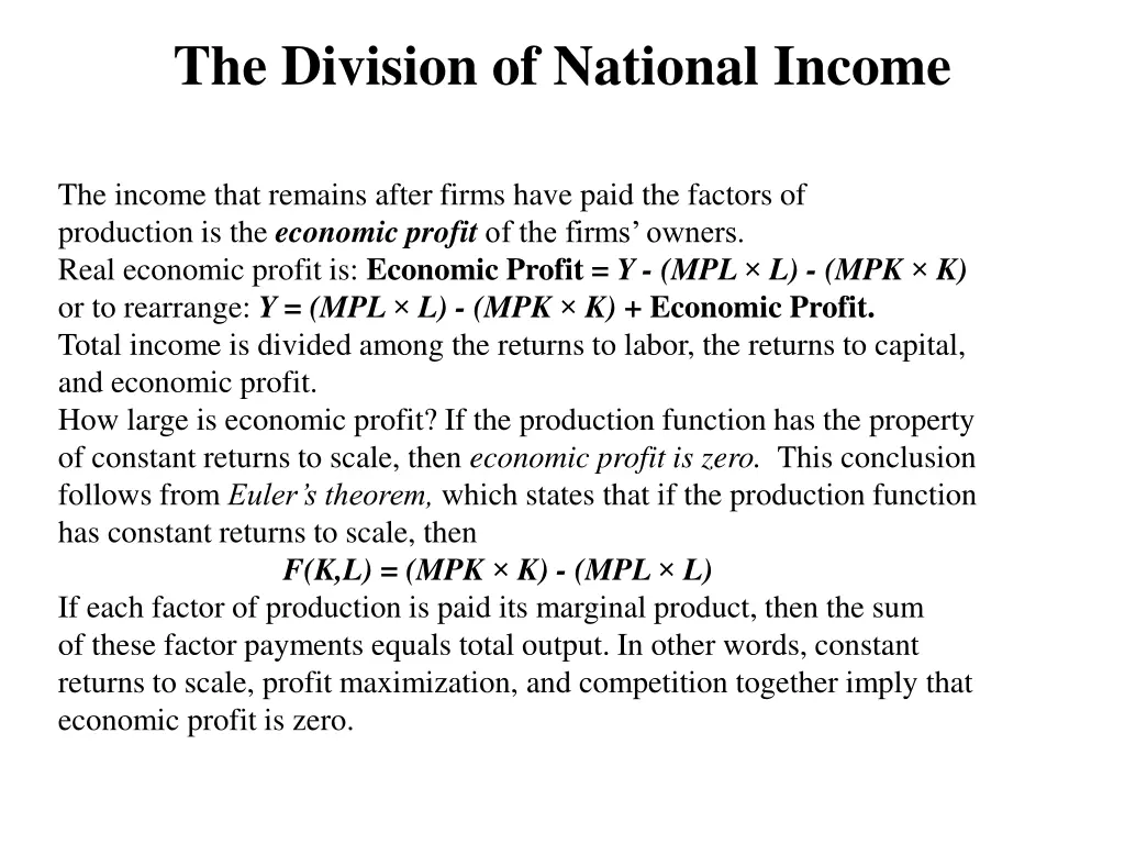 the division of national income