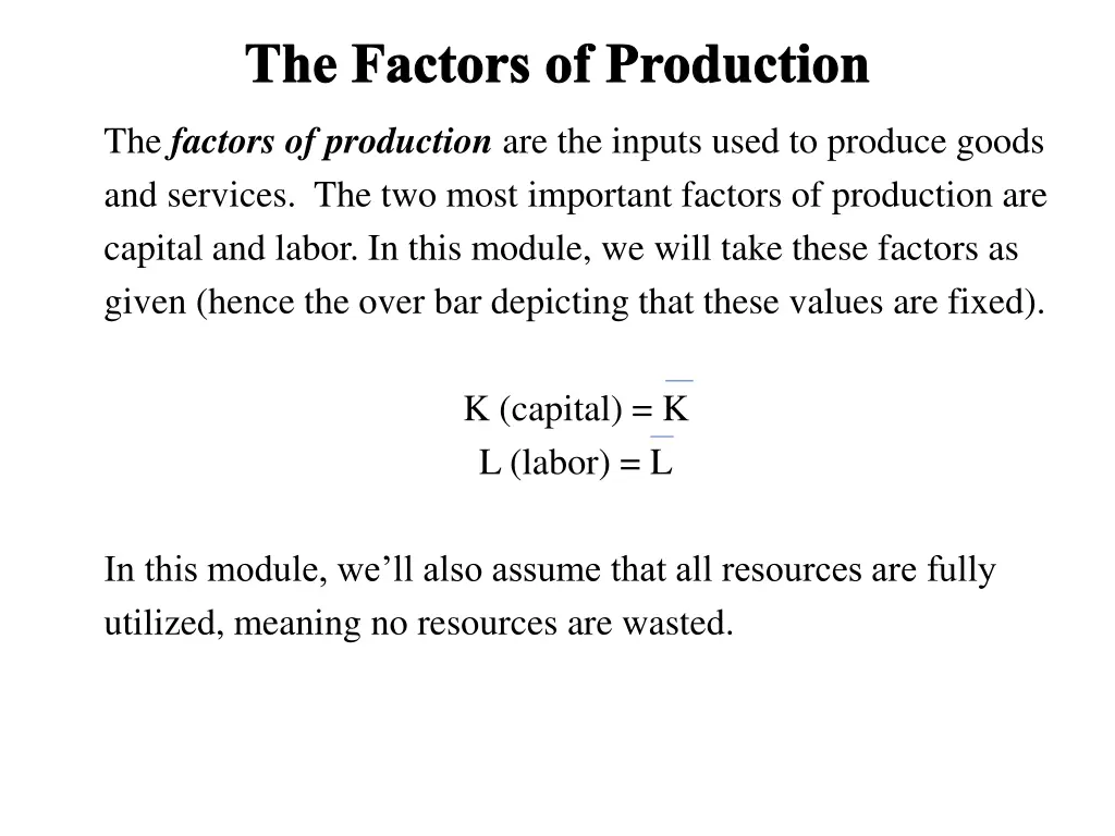 the factors of production