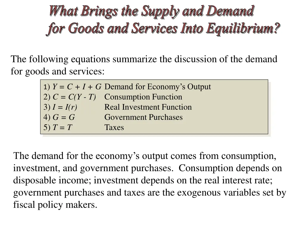 what brings the supply and demand for goods