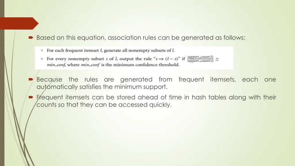 based on this equation association rules