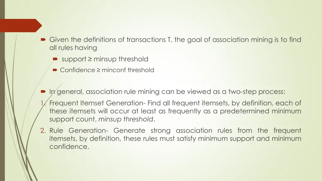 given the definitions of transactions t the goal