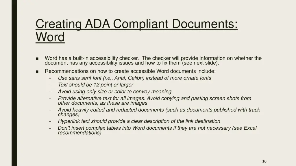 creating ada compliant documents word