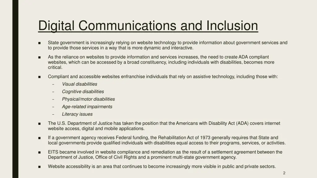 digital communications and inclusion