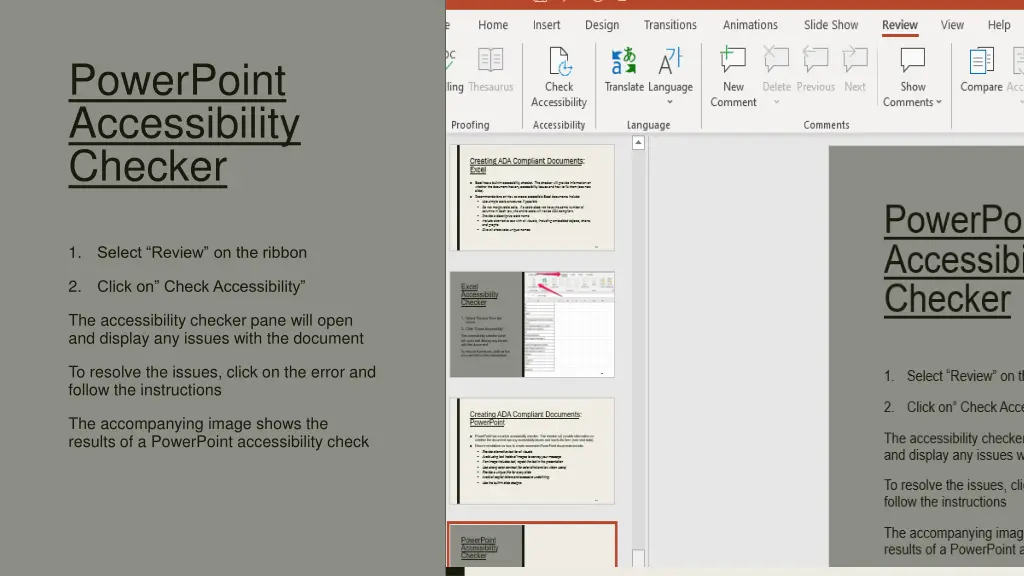 powerpoint accessibility checker