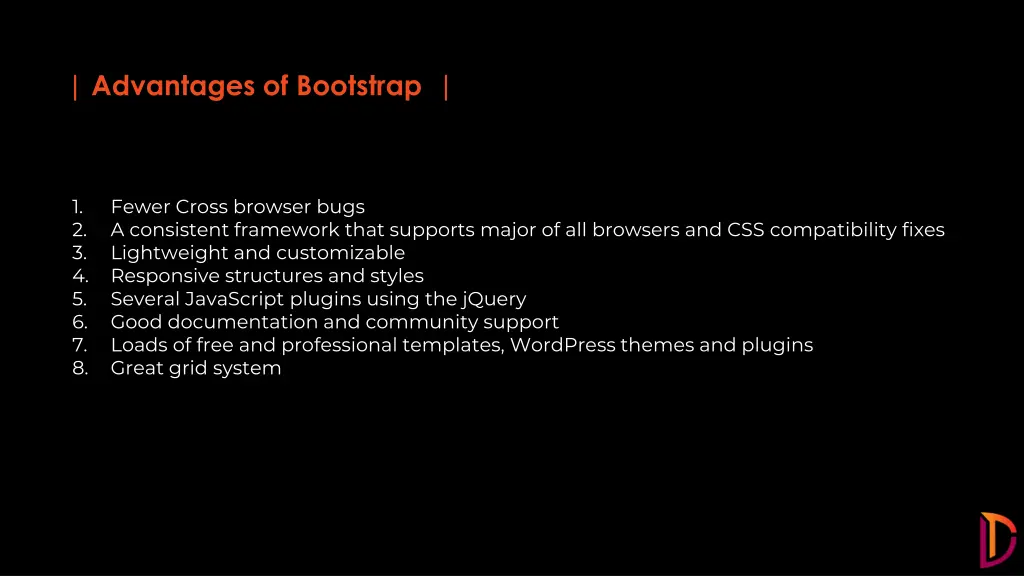 advantages of bootstrap