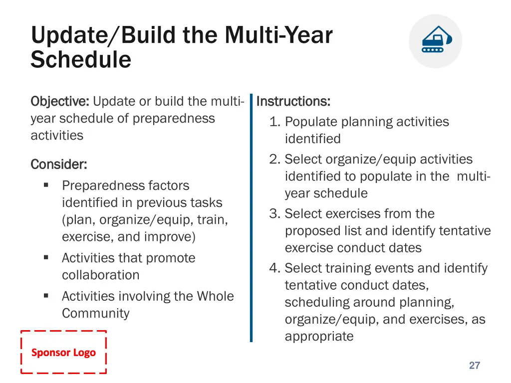 update build the multi year schedule