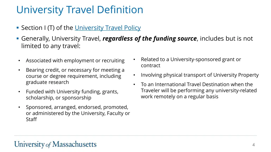 university travel definition