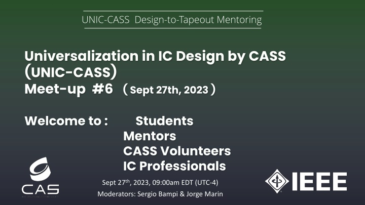 unic cass design to tapeout mentoring