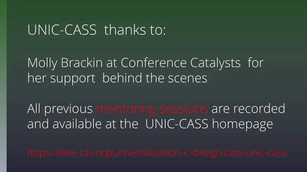 unic cass thanks to