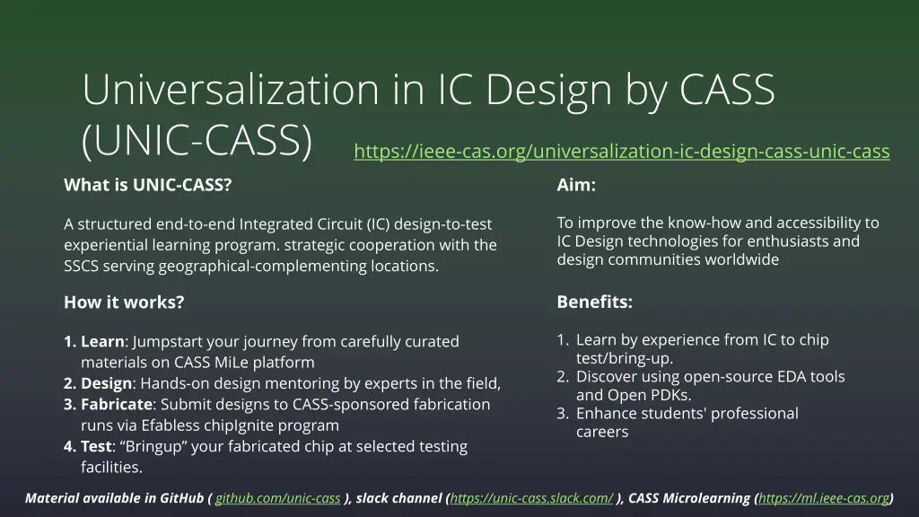 universalization in ic design by cass unic cass