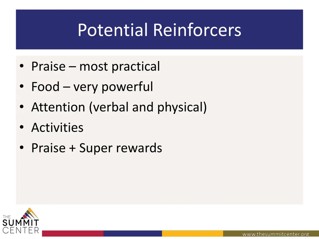 potential reinforcers