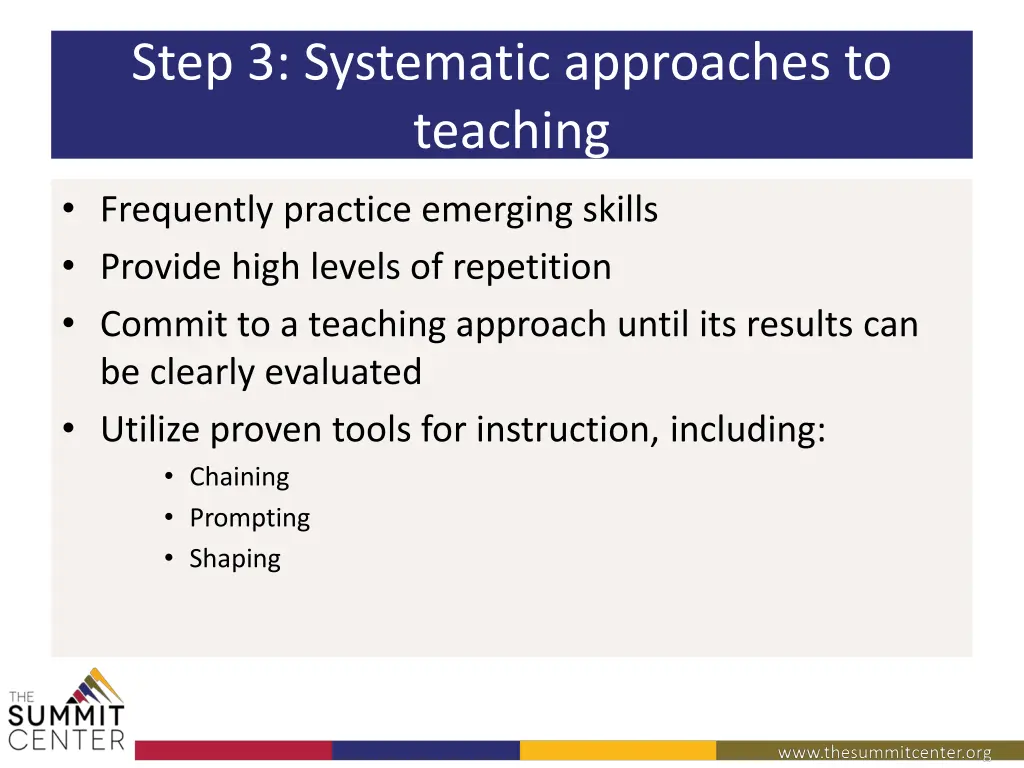 step 3 systematic approaches to teaching