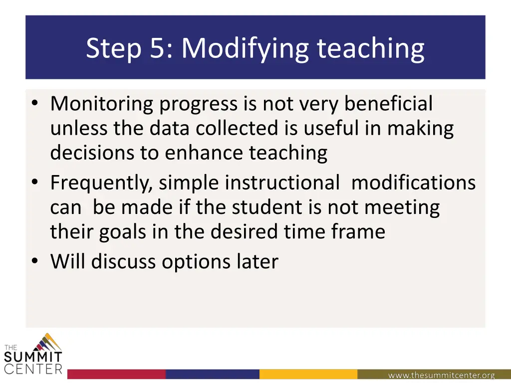 step 5 modifying teaching