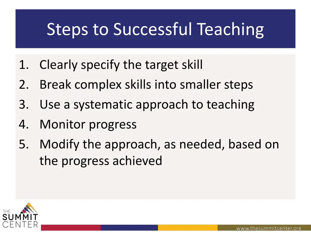 steps to successful teaching