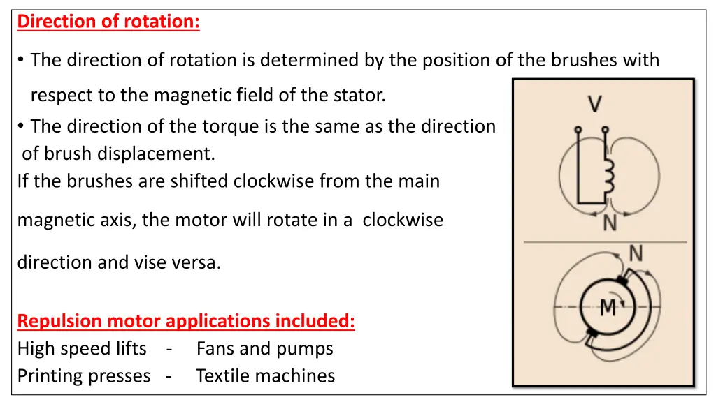 direction of rotation