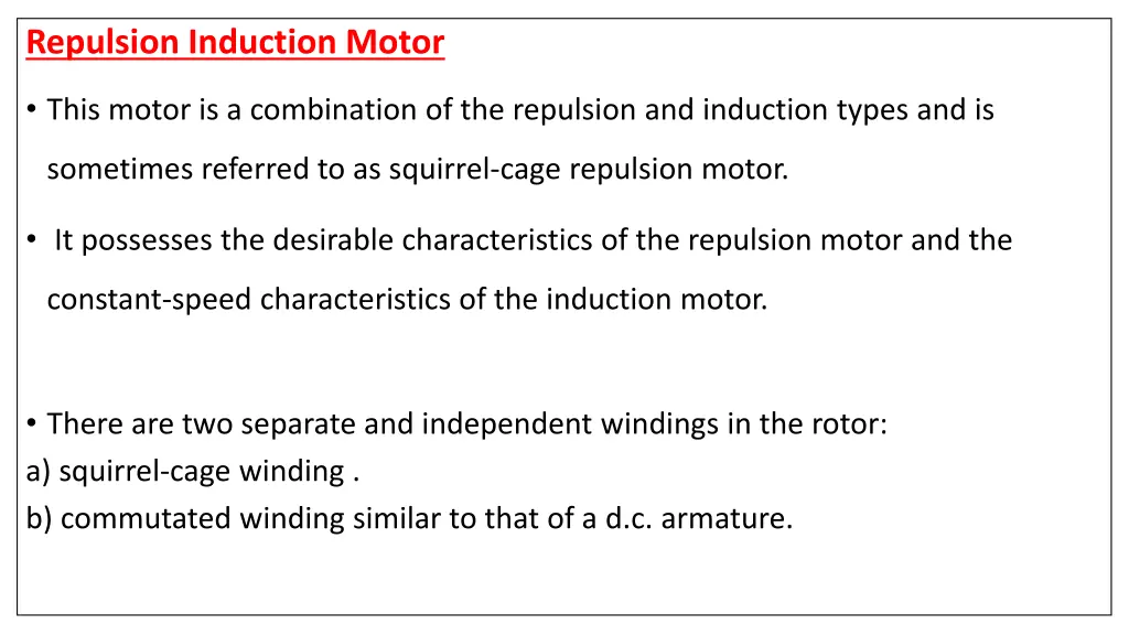 repulsion induction motor