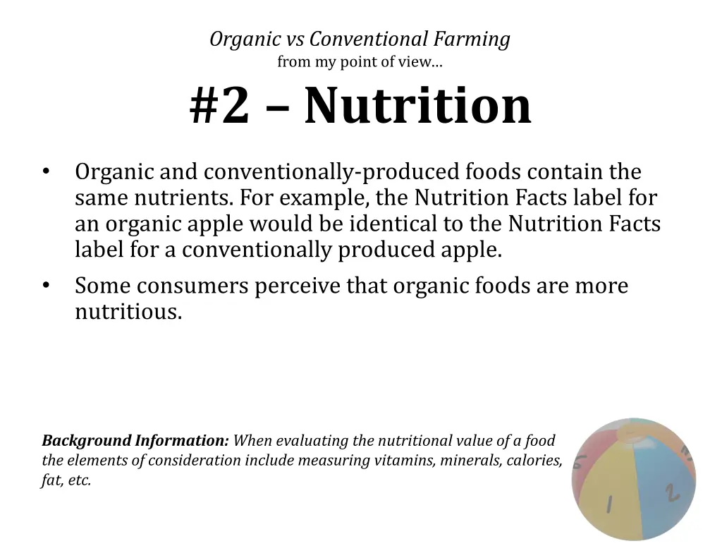 organic vs conventional farming from my point 1