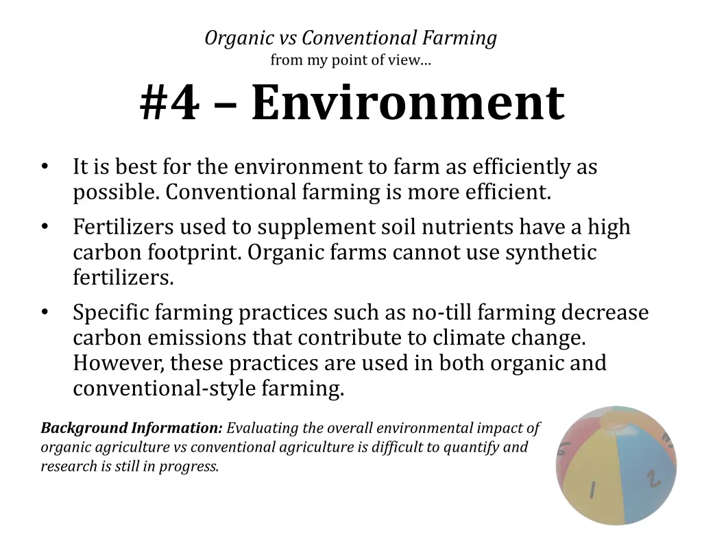 organic vs conventional farming from my point 3