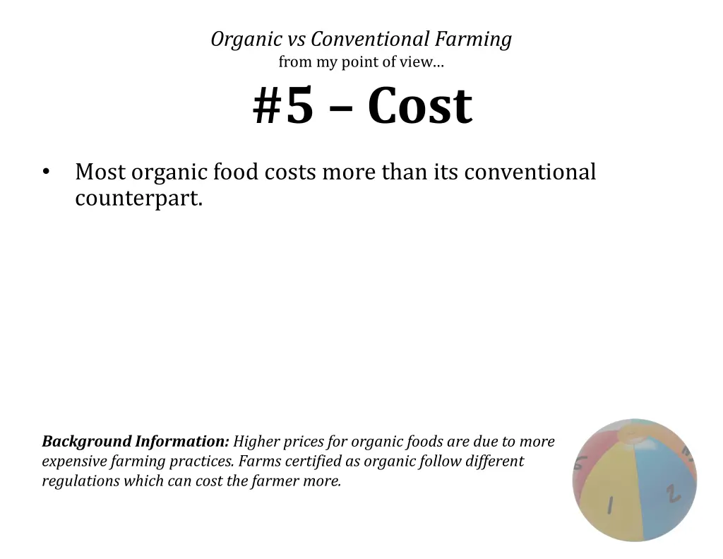 organic vs conventional farming from my point 4