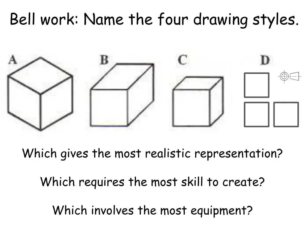 bell work name the four drawing styles 1