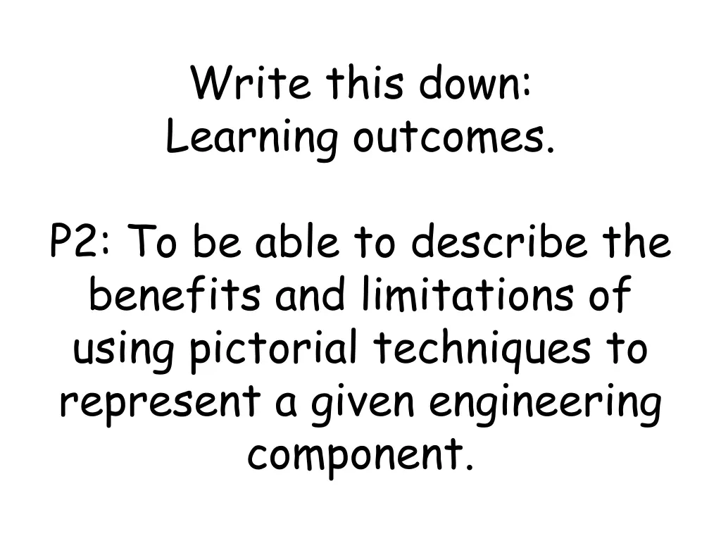 write this down learning outcomes