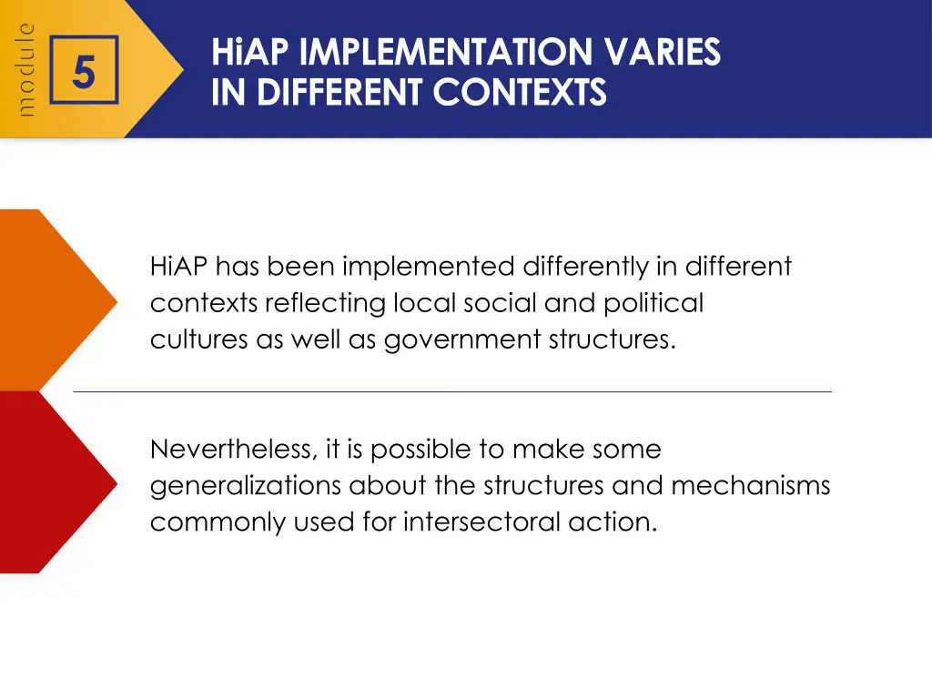 hiap implementation varies in different contexts