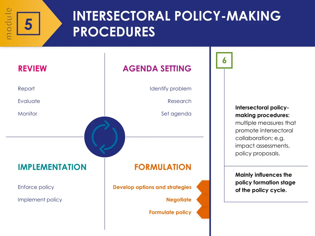 intersectoral policy making procedures