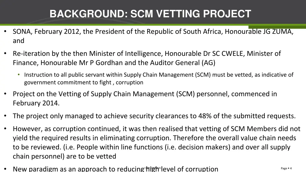 background scm vetting project