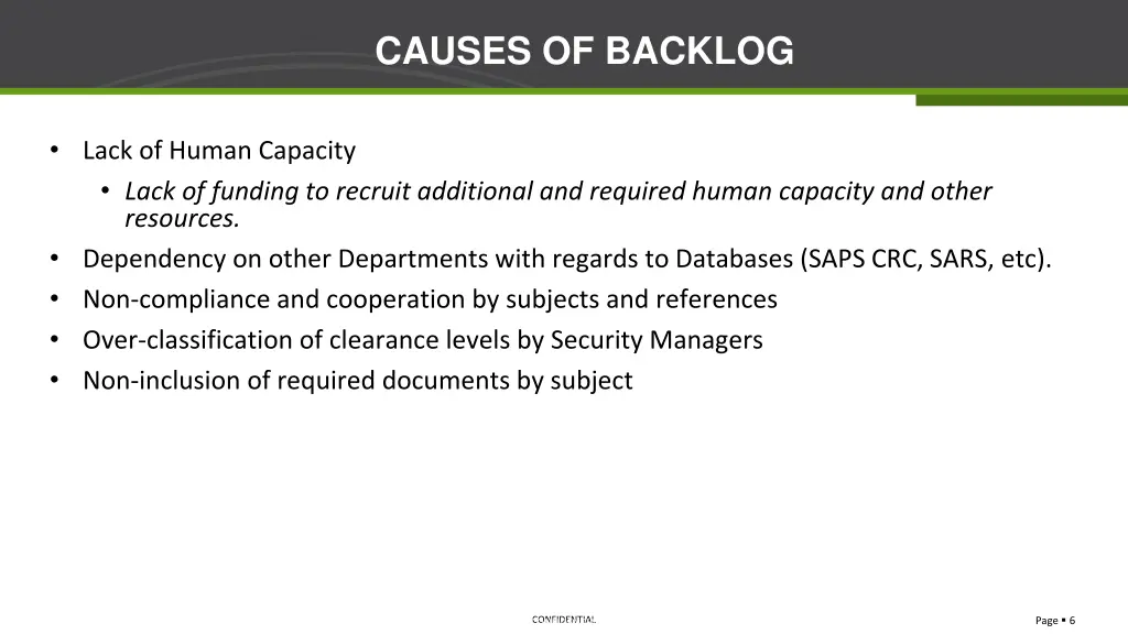 causes of backlog