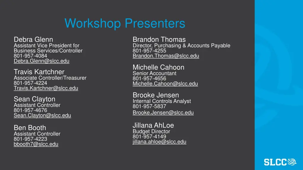 workshop presenters