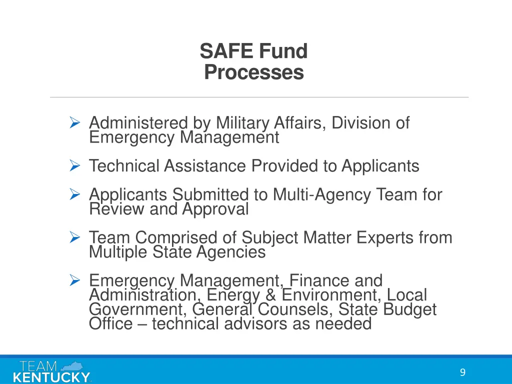 safe fund processes