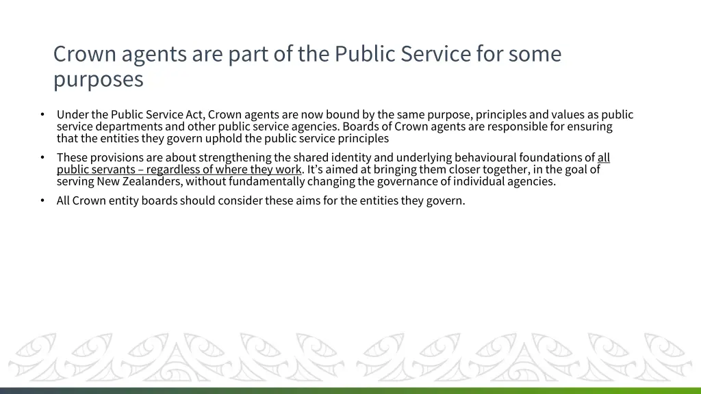 crown agents are part of the public service