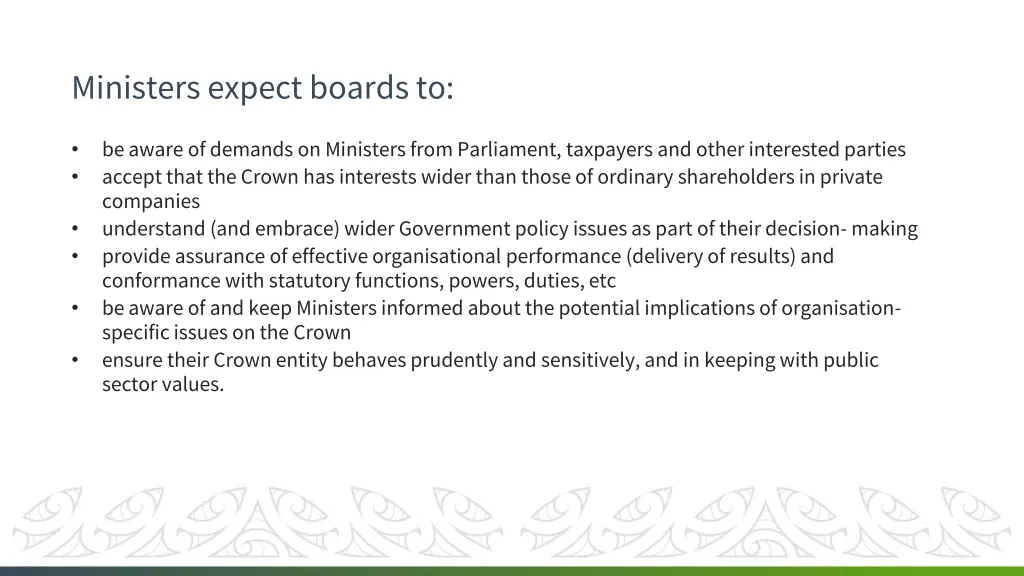 ministers expect boards to