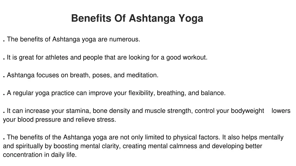 benefits of ashtanga yoga