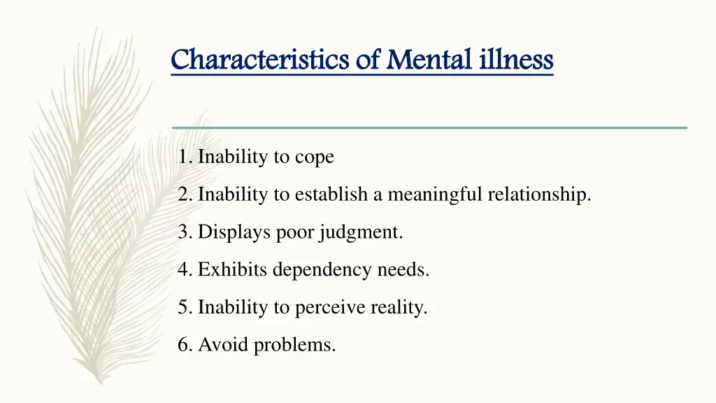 characteristics of mental