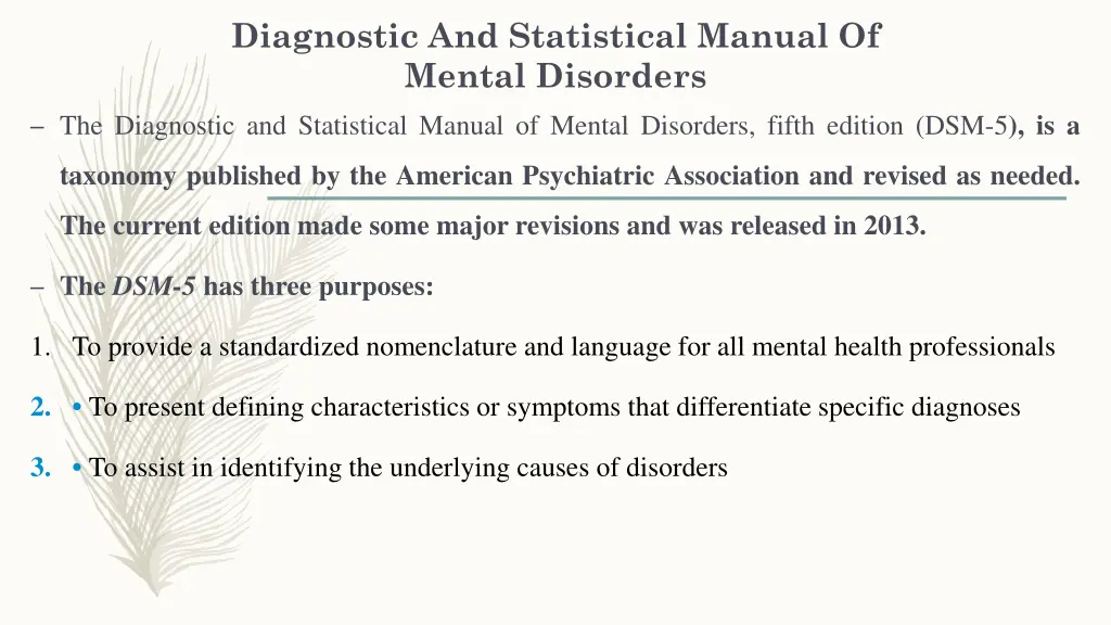 diagnostic and statistical manual of mental