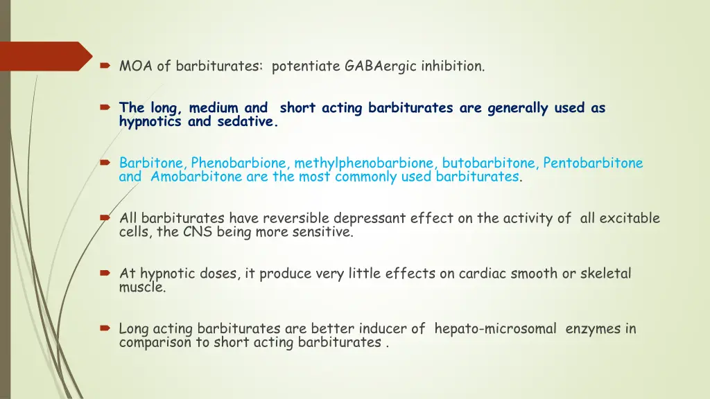 moa of barbiturates potentiate gabaergic