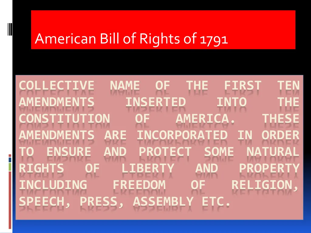 american bill of rights of 1791