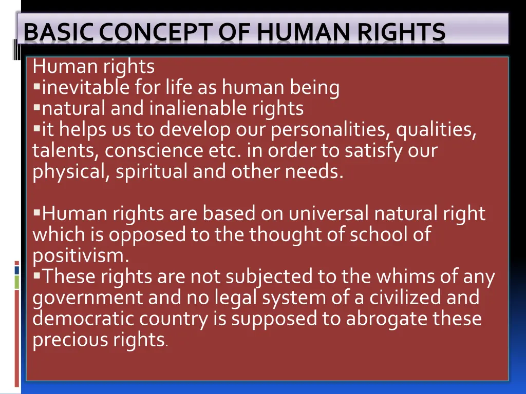 basic concept of human rights human rights