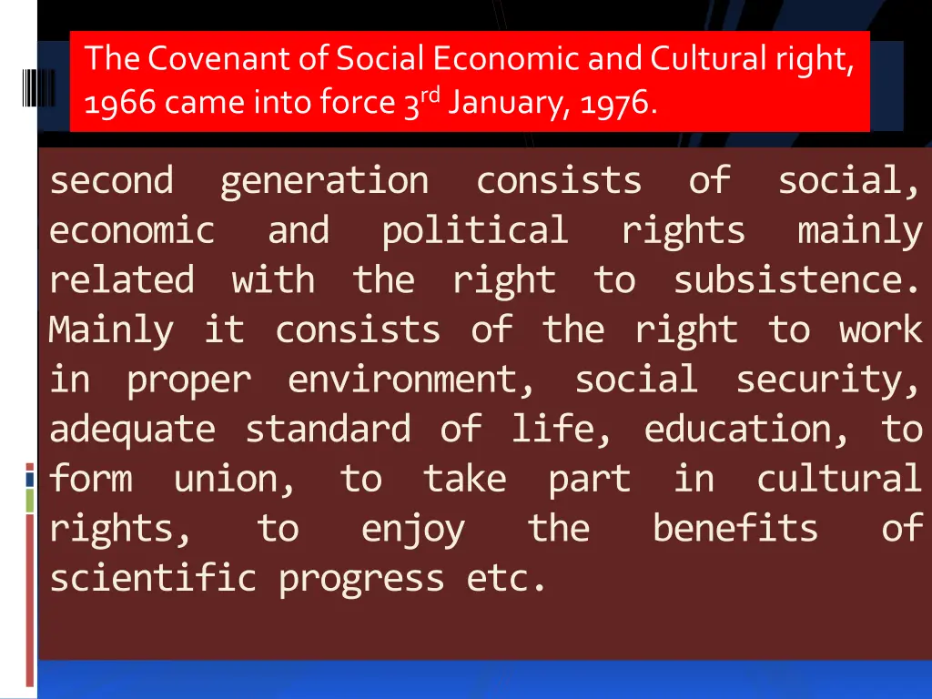 the covenant of social economic and cultural