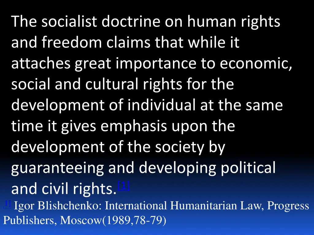 the socialist doctrine on human rights