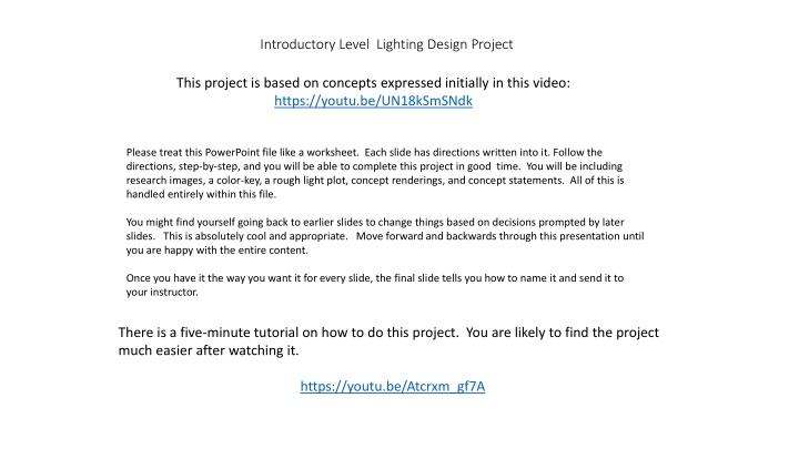 introductory level lighting design project