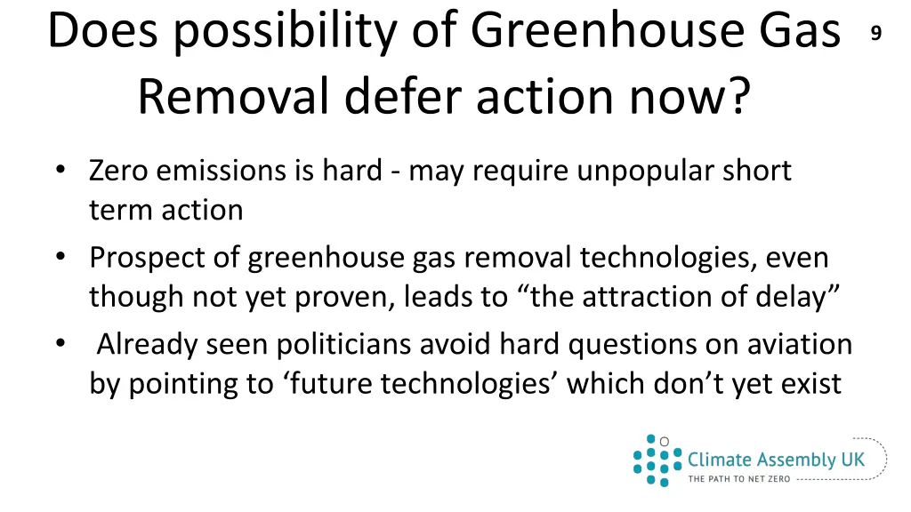 does possibility of greenhouse gas removal defer