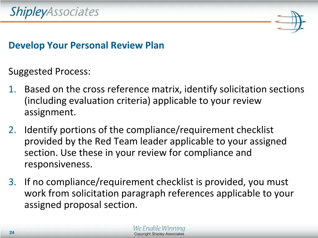 develop your personal review plan