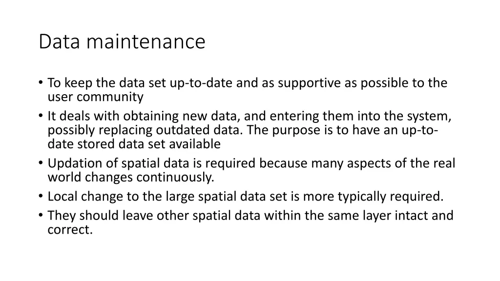 data maintenance