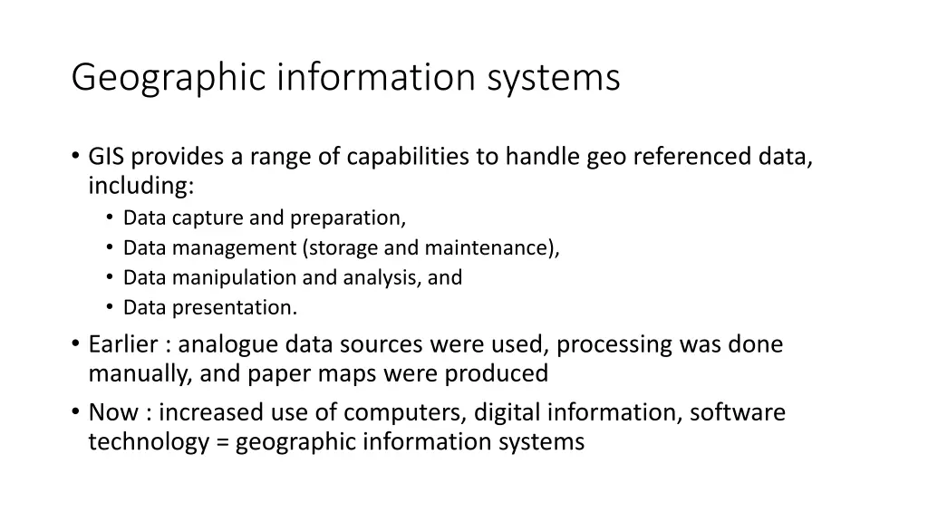 geographic information systems